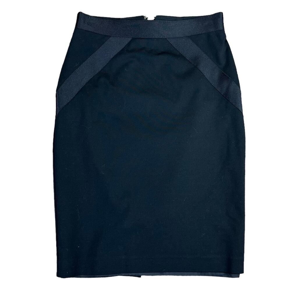 Bebe Pencil Skirt Black Size 4 Fully Lined Exposed Zipper